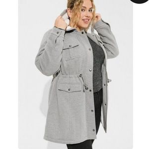 Torrid Gray Sherpa Lined Anorak Hood Pockets Jacket 2X